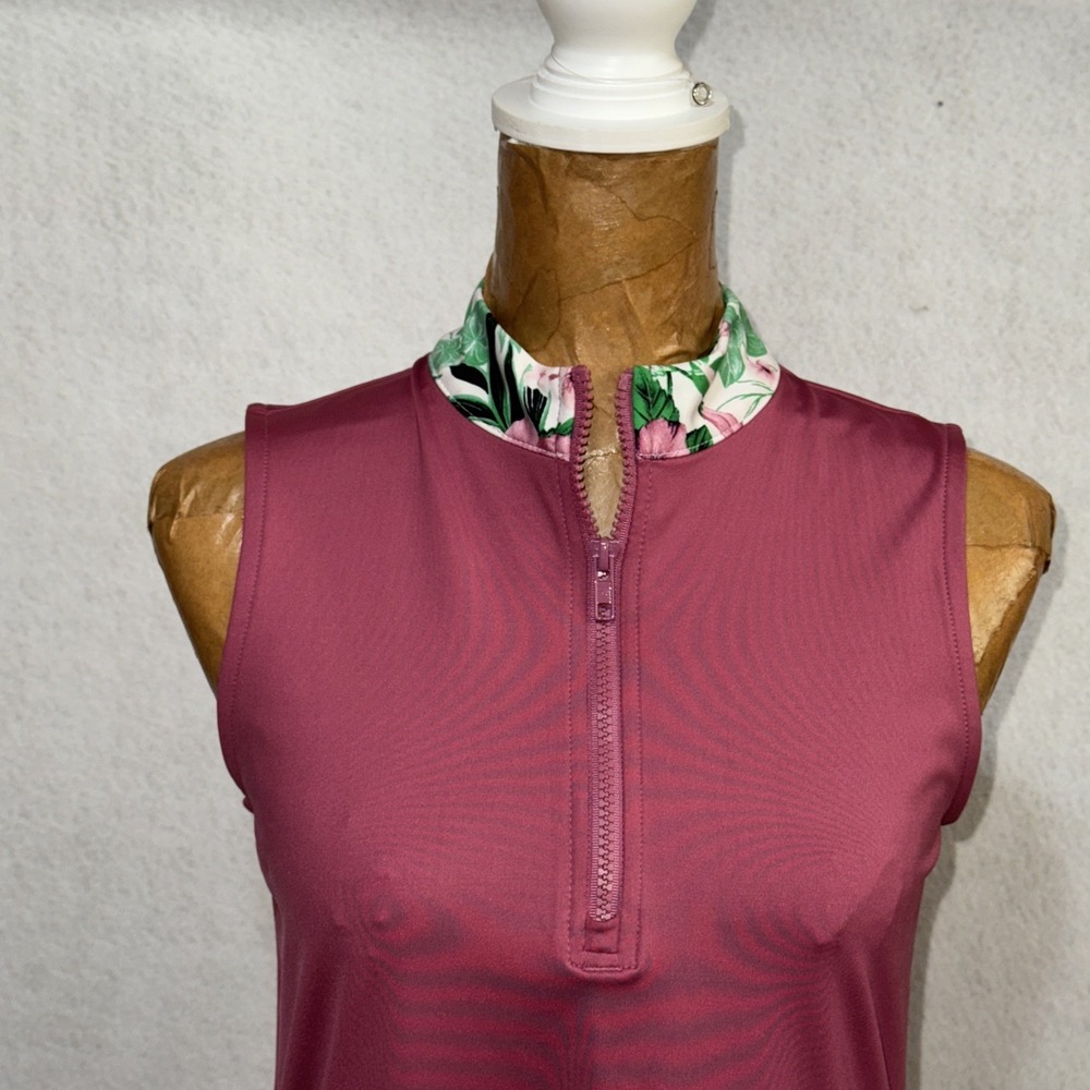 Tommy Bahama Golf Dress Sleeveless Pink Floral Trim Womens SMALL - Picture 2 of 11
